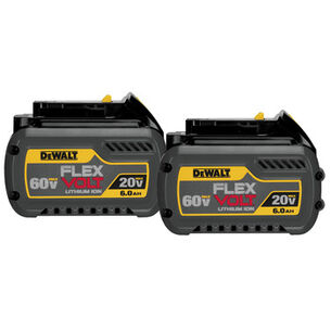 电动工具| Dewalt (2/Pack) 20V/60V最大FLEXVOLT 6 Ah锂离子电池