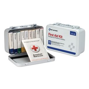 EMERGENCY RESPONSE | First Aid Only ANSI/OSHA Compliant Unitized First Aid Kit for 10 People with Metal Case (1-Kit)