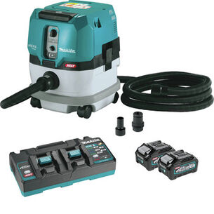 WET DRY VACUUMS | Makita GCV02PMX 40V max XGT Brushless Lithium-Ion 2.1 Gallon 无线 HEPA 过滤器 Dry AWS Capable Dust Extractor Kit with 2 电池 (4 Ah)