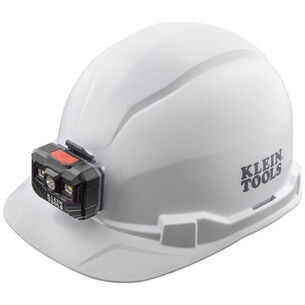 保护性头部装备| 克莱恩的工具非通风帽式安全帽，带有可充电头灯-白色