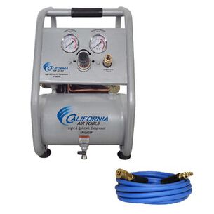 AIR COMPRESSORS | California Air Tools 1 Gallon 0.6 HP Light and Quiet Steel Tank Portable Air Compressor with Panel Hose Kit