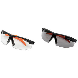 安全眼镜| Klein Tools 2件套标准半框架安全眼镜组合包-透明/灰色镜片