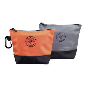 CASES AND BAGS | 克莱恩的工具 2-Piece Stand-Up Zipper Tool Bag Set - Orange/黑色的, Gray/黑色的