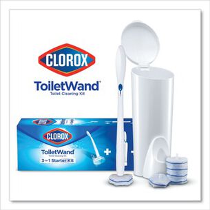 下水道清洗 | 高乐氏 ToiletWand Disposable Toilet 清洁 System with Caddy and Refills - White (1-Kit)