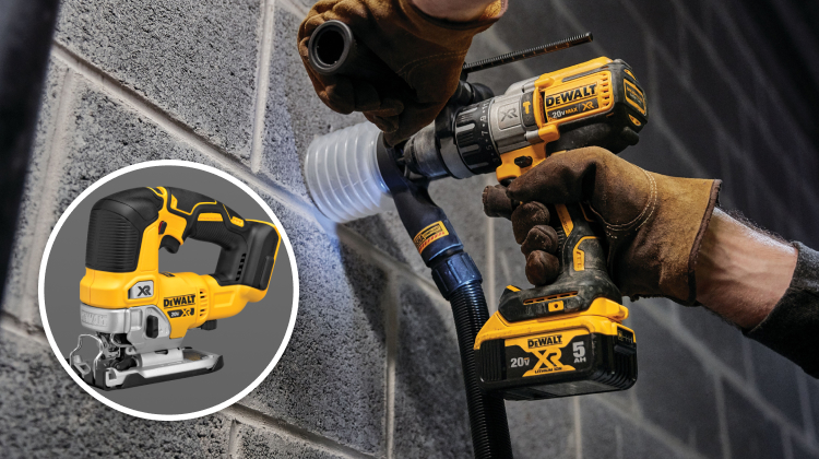 Free DeWALT 20V Bare Tool or 6 Ah Battery