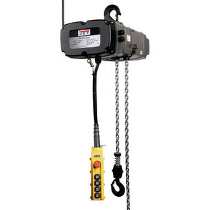 ELECTRIC CHAIN HOISTS | JET 460V 2 Ton 20 ft. Lift Corded Electric Chain Hoist with 2 Speed Trolley and 4 Button 16 ft. Wired Pendant