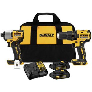 COMBO KITS | Factory Reconditioned Dewalt 20V MAX Brushless Compact Lithium-Ion 1/2 in. Cordless Drill Driver and 1/4 in. Impact Driver Combo Kit