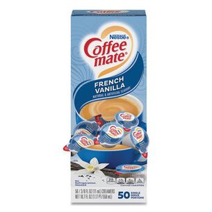 FOOD AND SNACKS | Coffee-Mate 0.38 oz Liquid Coffee Creamer Mini Cups - French Vanilla (50/Box)