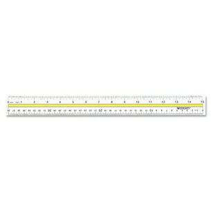 RULERS AND YARDSTICKS | Westcott 15 in. Long Acrylic Data Highlight Reading Ruler with Tinted Guide - Clear/Yellow