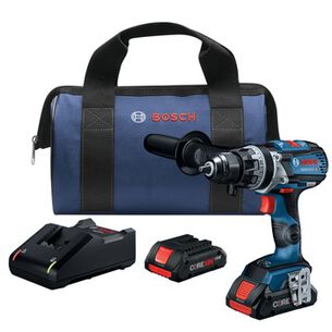 POWER TOOLS | Factory Reconditioned Bosch 18V Brushless Lithium-Ion 1/2 in. Cordless Connected-Ready Hammer Drill Driver Kit with 2 Batteries (4 Ah)