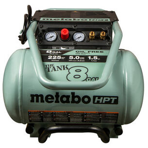 AIR COMPRESSORS | Metabo HPT 1.5 HP 8 Gallon Oil-Free Trolly Air Compressor