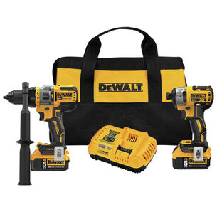 PRODUCTS | Dewalt 20V MAX Brushless Lithium-Ion 1/2 in. Cordless Hammer Drill Driver and 1/4 in. Impact Driver Combo Kit with 2 Batteries (5 Ah)