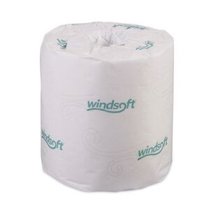 PAPER AND DISPENSERS | Windsoft 2-Ply Septic Safe Individually Wrapped Rolls Bath Tissue - White (96 Rolls/Carton)