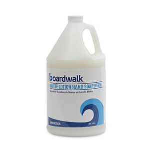 HAND SOAPS | Boardwalk 1812-04-GCE00 1 Gallon Mild Cleansing Lotion Liquid Soap - White, Cherry Scent (4/Carton)