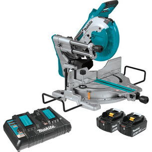 SAWS | Factory Reconditioned Makita 18V X2 (36V) LXT Brushless Lithium-Ion 10 in. Cordless Dual-Bevel Sliding Compound Miter Saw with Laser Kit (5 Ah)