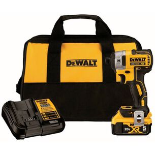 IMPACT DRIVERS | Factory Reconditioned Dewalt 20V MAX XR Brushless Lithium-Ion 1/4 in. Cordless 3-Speed Impact Driver Kit (5 Ah)