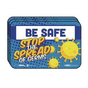 PRODUCTS | Tabbies 9 in. x 6 in. "Be Safe, Stop The Spread Of Germs" Wall Signs (3/Pack)