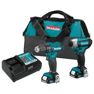 BKT 700243 | Factory Reconditioned Makita CXT 12V Max Lithium-Ion Cordless Drill Driver and Impact Driver Combo Kit (1.5 Ah)