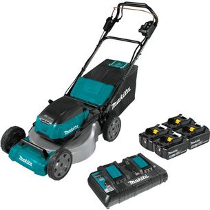 LAWN MOWERS | Factory Reconditioned Makita 18V X2 (36V) LXT Brushless Lithium-Ion 21 in. Cordless Self-Propelled Commercial Lawn Mower Kit with 4 Batteries (5 Ah)