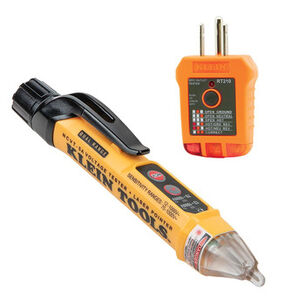 ELECTRICAL TESTERS | Klein Tools Dual Range Cordless Non-Contact Voltage Tester Kit and GFCI Receptacle with 2 Batteries