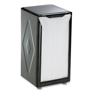 PRODUCTS | San Jamar 150 Capacity 3.75 in. x 4 in. x 7.5 in. Tall Fold Tabletop Napkin Dispenser - Black