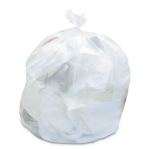 TRASH BAGS | Heritage High-Density 45 Gallon 22 Microns 40 in. x 48 in. Waste Can Liners - Natural (25 Bags/Roll, 6 Rolls/Carton)