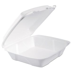 FACILITY MAINTENANCE SUPPLIES | Dart 9 in. x 9 in. x 3 in. Foam Hinged Lid Containers - White (200/Carton)