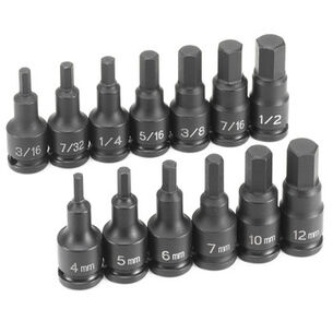 SOCKETS AND RATCHETS | Grey Pneumatic 13-Piece 3/8 in. Drive SAE and Metric Hex Impact Socket Set