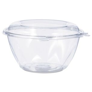 BOWLS AND PLATES | Dart 7 in. x 3.4 in. 32 oz. Tamper-Resistant Plastic Bowls with Dome Lid - Clear (150/Carton)