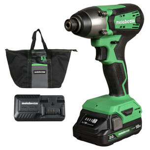 POWER TOOLS | Metabo HPT 18V MultiVolt Brushed Lithium-Ion 1/4 in. Cordless Impact Driver Kit (2 Ah)