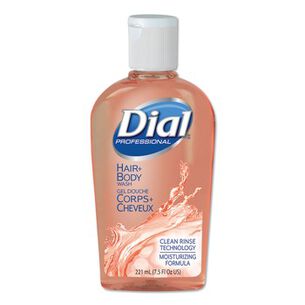 CLEANING AND SANITATION | Dial Professional 7.5 oz Hair plus Body Wash Flip Cap Bottle - Neutral Scent (24/Carton)