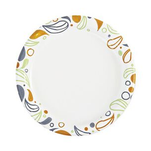 FOOD TRAYS CONTAINERS LIDS | Boardwalk 6 in. Diameter Coated/Soak Proof Deerfield Printed Paper Plates - Multicolor (250/Pack, 4 Packs/Carton)