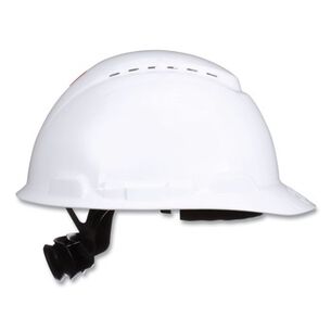 PROTECTIVE HEAD GEAR | 3M SecureFit H-Series 4-Point Pressure Diffusion Ratchet Suspension H-700 Front-Brim Cap with UV Indicator Hard Hats - White