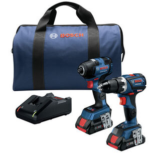 COMBO KITS | Factory Reconditioned Bosch 18V Compact Tough Connected-Ready EC Brushless Lithium-Ion 1/2 in. Cordless Drill Driver / 1/4 in. Hex Impact Driver Combo Kit with 2 Batteries (4 Ah)