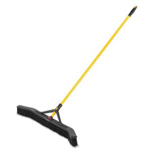 BROOMS | Rubbermaid Commercial 36 in. Polypropylene Bristles Maximizer Push-to-Center Broom - Yellow/Black