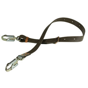 SAFETY HARNESSES | Klein Tools 8 ft. Positioning Strap with 6-1/2 in. Snap Hook - Brown