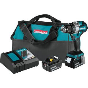 HAMMER DRILLS | Makita 18V LXT Brushless Lithium-Ion 1/2 in. Cordless Compact Hammer Drill Driver Kit with 2 Batteries (5 Ah)