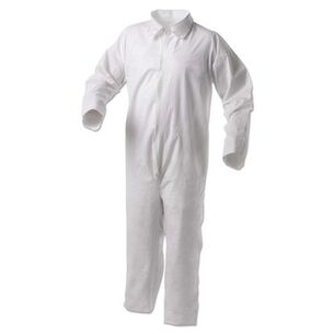 BIB OVERALLS | KleenGuard A35 Liquid and Particle Protection Coveralls with Zipper Front - Triple Extra Large, White (25/Carton)