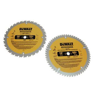 POWER TOOLS | Dewalt 2 Pc 10 in. Series 20 Circular Saw Blade Combo Pack
