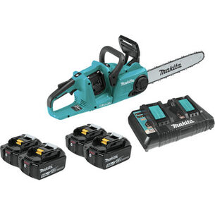 MIR 511067 | Makita 18V X2 (36V) LXT Lithium-Ion Brushless Cordless 14-in Chain Saw Kit with 4 Batteries (5.0Ah)