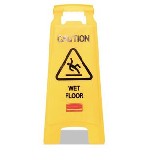 SAFETY EQUIPMENT | Rubbermaid Commercial 11 in. x 12 in. x 25 in. Caution Wet Floor Sign - Bright Yellow