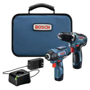 COMBO KITS | Factory Reconditioned Bosch 12V Max Brushless Lithium-Ion 3/8 in. Cordless Drill Driver/1/4 in. Hex impact Driver Combo Kit with 2 Batteries (2 Ah)