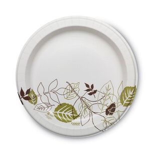 BOWLS AND PLATES | Dixie Pathways Soak Proof Shield Heavyweight 10-1/8 in. Paper Plates - Green/Burgundy (125/Pack)