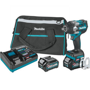 GWP 511072 | Makita 40V max XGT Brushless Lithium-Ion Cordless 4-Speed Mid-Torque 1/2 in. Sq. Drive Impact Wrench Kit with Detent Anvil and 2 Batteries (2.5 Ah)