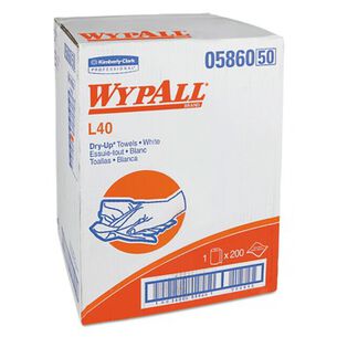 PRODUCTS | WypAll 19.5 in. x 42 in. L40 Dry Up Towels - White (200 Towels/Carton)