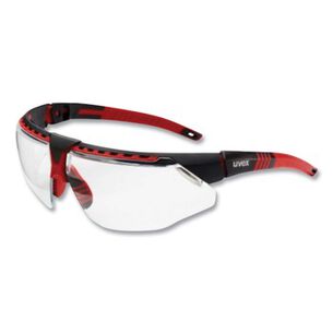 SAFETY GLASSES | Honeywell Uvex Polycarbonate Avatar Safety Glasses - Red/Black Frame Clear Lens