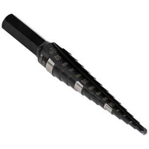 POWER TOOL ACCESSORIES | Klein Tools 1/8 in. - 1/2 in. #1 Double-Fluted Step Drill Bit