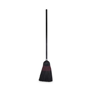 BROOMS | Boardwalk 10 in. x 58.5 in. Wood Handle Flagged Tip Poly Bristle Janitor Brooms - Natural/Black (1 Dozen)