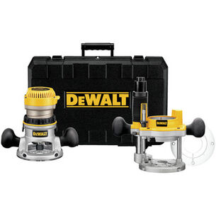 PLUNGE BASE ROUTERS | Dewalt 2-1/4 HP EVS Fixed Base & Plunge Router Combo Kit with Hard Case