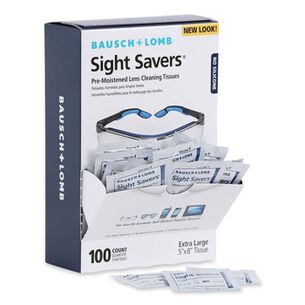 PRODUCTS | Bausch & Lomb Sight Savers 8 in. x 5 in. Premoistened Lens Cleaning Tissues (100/Box)